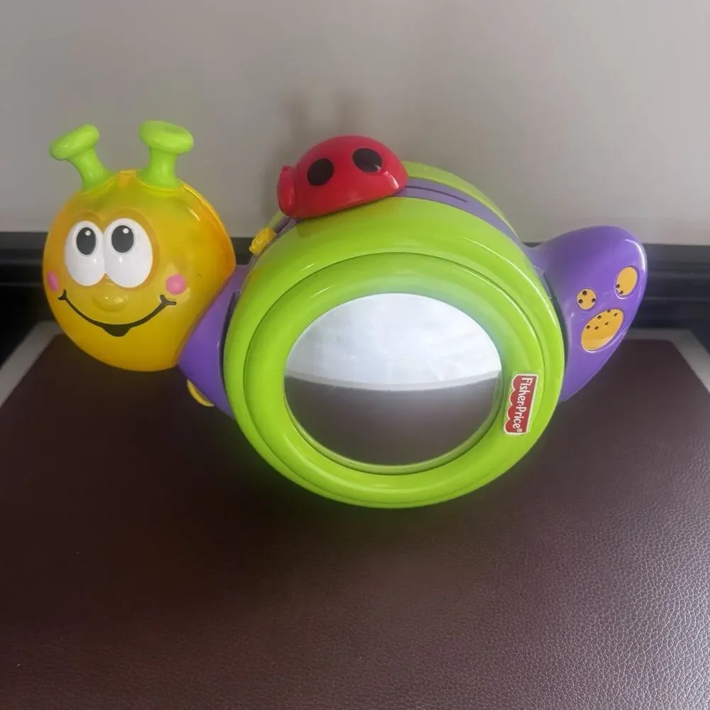 Fisher-Price Go Baby Go! 1-2-3 Musical Rocking Crawl-Along Snail Mirror